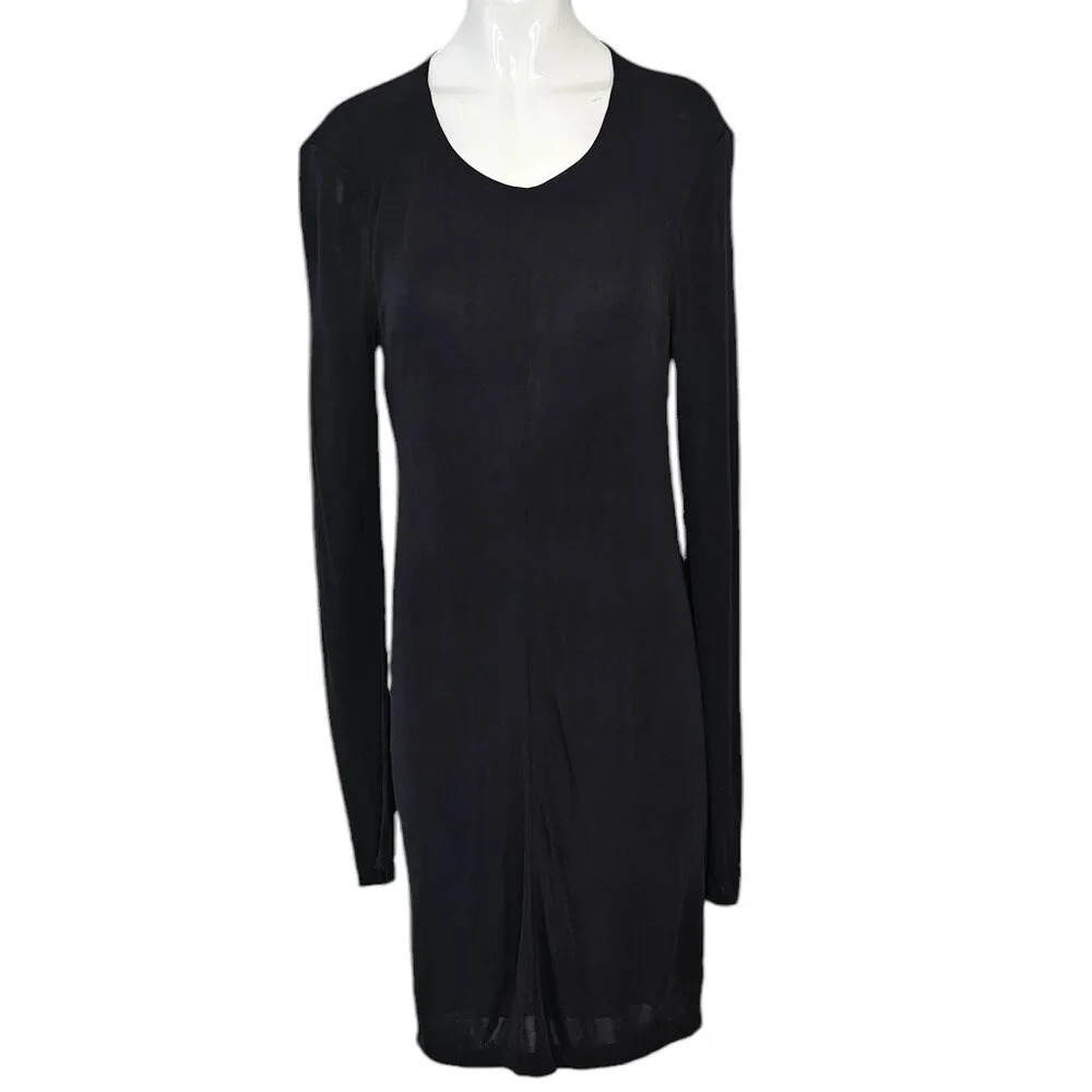 T Alexander Wang Open Back Mesh Lined Long Sleeve Dress Size Medium